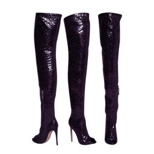 Thigh High Boots Mosaic Print